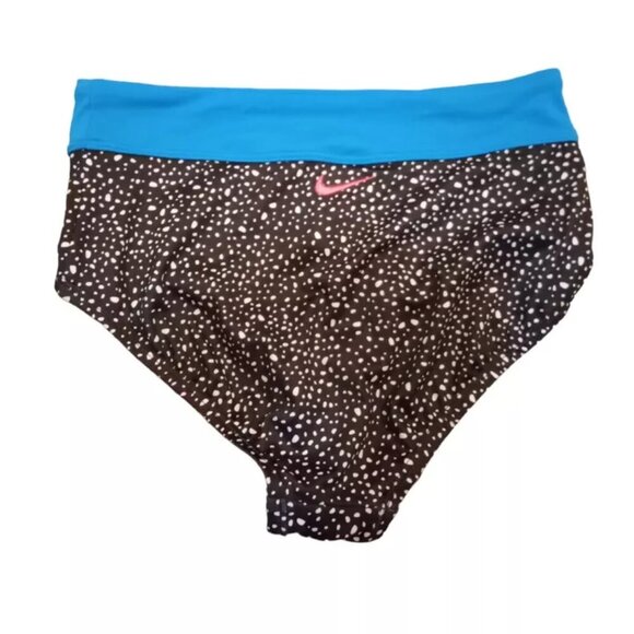 Nike Water Dots Asymmetrical High Waist Big Girls Bikini Bottom Sz M (NESSC725) - Picture 4 of 5